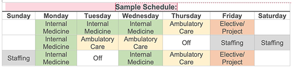 Sample schedule PGY1 Pharmacy Residency Program